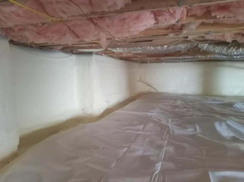 Crawl space encapsulation with closed-cell spray foam for Attic Insulation in North St. Paul